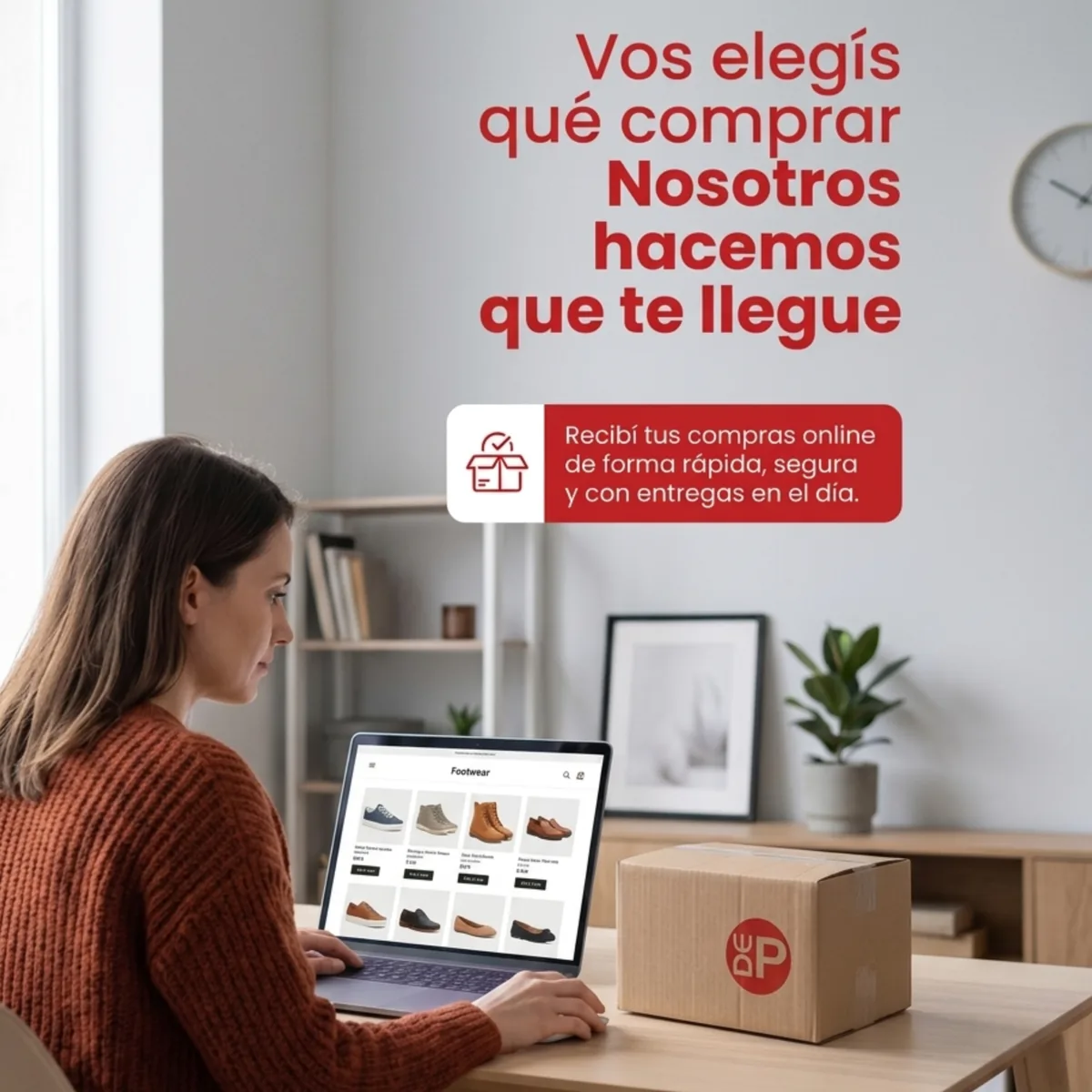 Persona compra en línea y recibe un paquete de DePunta.